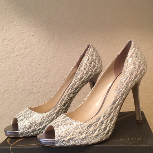 Enzo Angiolini Shoes - Enzo Angiolini Silver Sparkle Heels